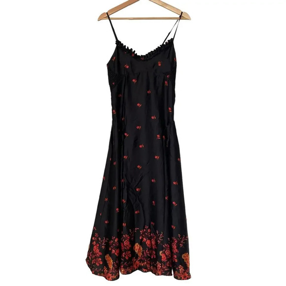 Free People Floral Midi Sundress in Black Combo in Small - Picture 9 of 11